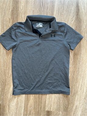 Under Armour kids Charcoal Gray Performance Polo